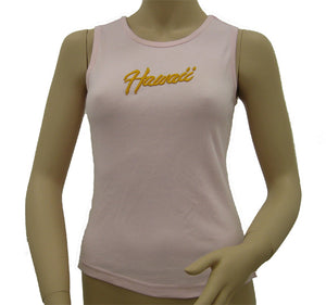 K9-MU531EH (Pink Embroidery Hawaii), 100% Knit Cotton Mussel Tank Top