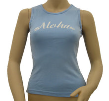 Load image into Gallery viewer, K9-MU533A (Baby Blue Aloha), 100% Knit Cotton Mussel Tank Top
