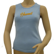 Load image into Gallery viewer, K9-MU533EH (Baby Blue Embroidery Hawaii), 100% Knit Cotton Mussel Tank Top
