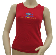 Load image into Gallery viewer, K9-MU591ED (Red Embroidery Dolphin), 100% Knit Cotton Mussel Tank Top
