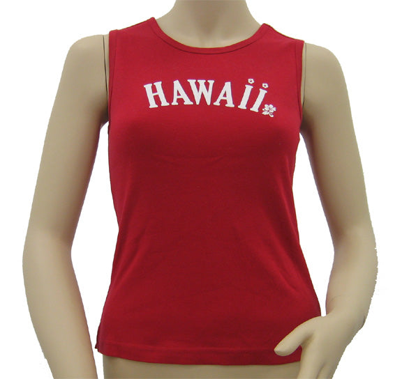 K9-MU591H (Red Hawaii), 100% Knit Cotton Mussel Tank Top