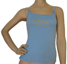 Load image into Gallery viewer, K9-SP533EP (Baby Blue Embroidery Palmtree), 100% Knit Cotton Single strap Tank Top

