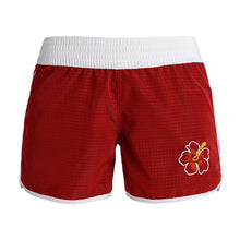 Load image into Gallery viewer, N91-W1498 (Burgundy solid with rainbow design), Ladies 100% Microfiber Walk Shorts
