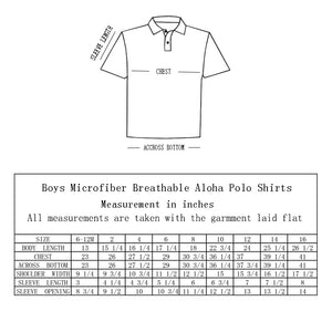 N20-P2216/N50-P2216 (Charcoal hang loose), Boys  Microfiber Breathable Knitted Aloha Polo Shirt