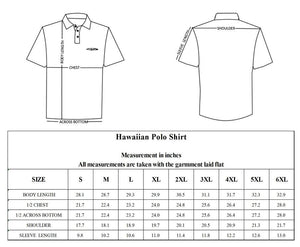 N90-P2119 (Navy with white tribal), Men Microfiber Breathable Knitted Aloha Polo Shirt