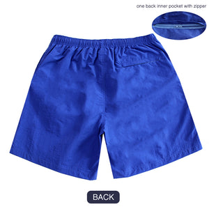 T90-T2329 (Sapphire blue), Men Embroidery Nylon Swim Shorts