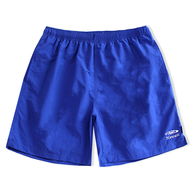 T90-T2329 (Sapphire blue), Men Embroidery Nylon Swim Shorts